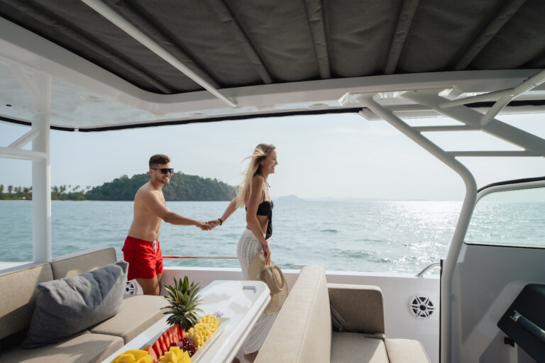Axopar 37 high speed yacht charter at Royal Phuket Marina