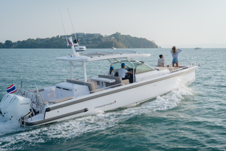 Axopar 37 high speed yacht charter at Royal Phuket Marina