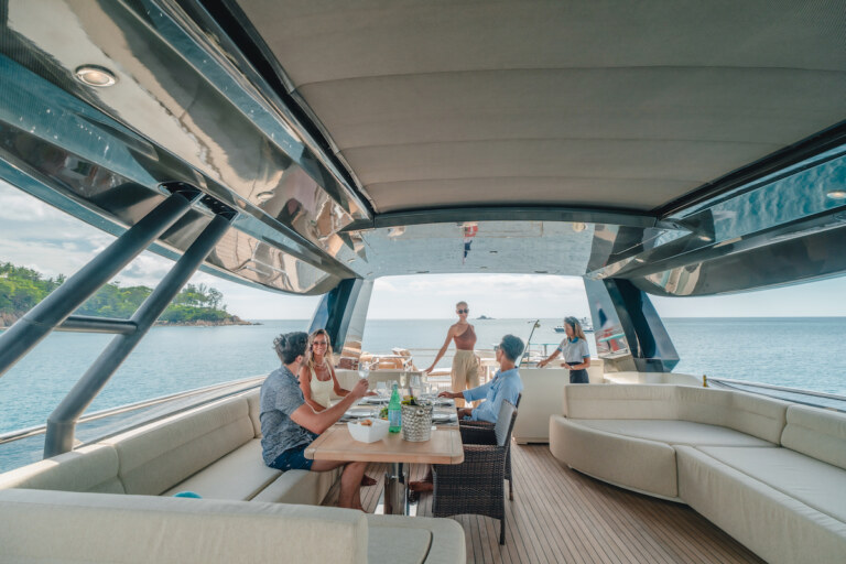 Monte Carlo 86 private yacht charter at Royal Phuket Marina