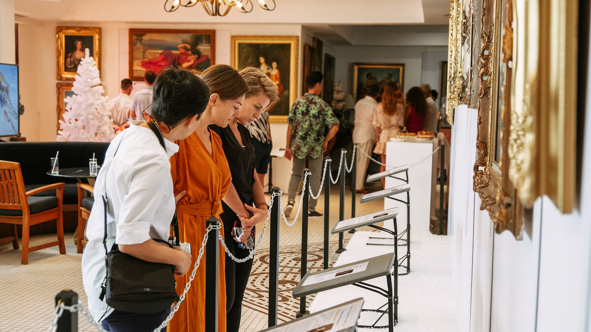 Art gallery tenancy welcoming visitors in a retail unit at Royal Phuket Marina