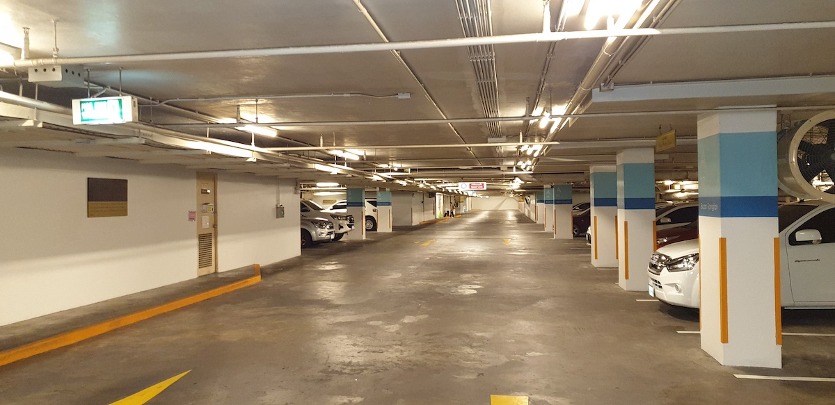 Underground parking serving the retail precinct at Royal Phuket Marina